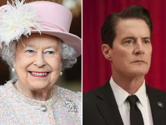 <p>Queen Elizabeth II and Kyle MacLachlan </p>