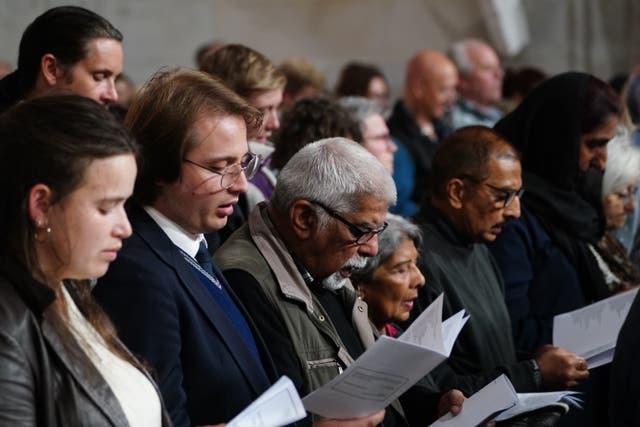 Members of the congregation during the Service of Prayer and Reflection at St Paul’s Cathedral, London (Ian West/PA)