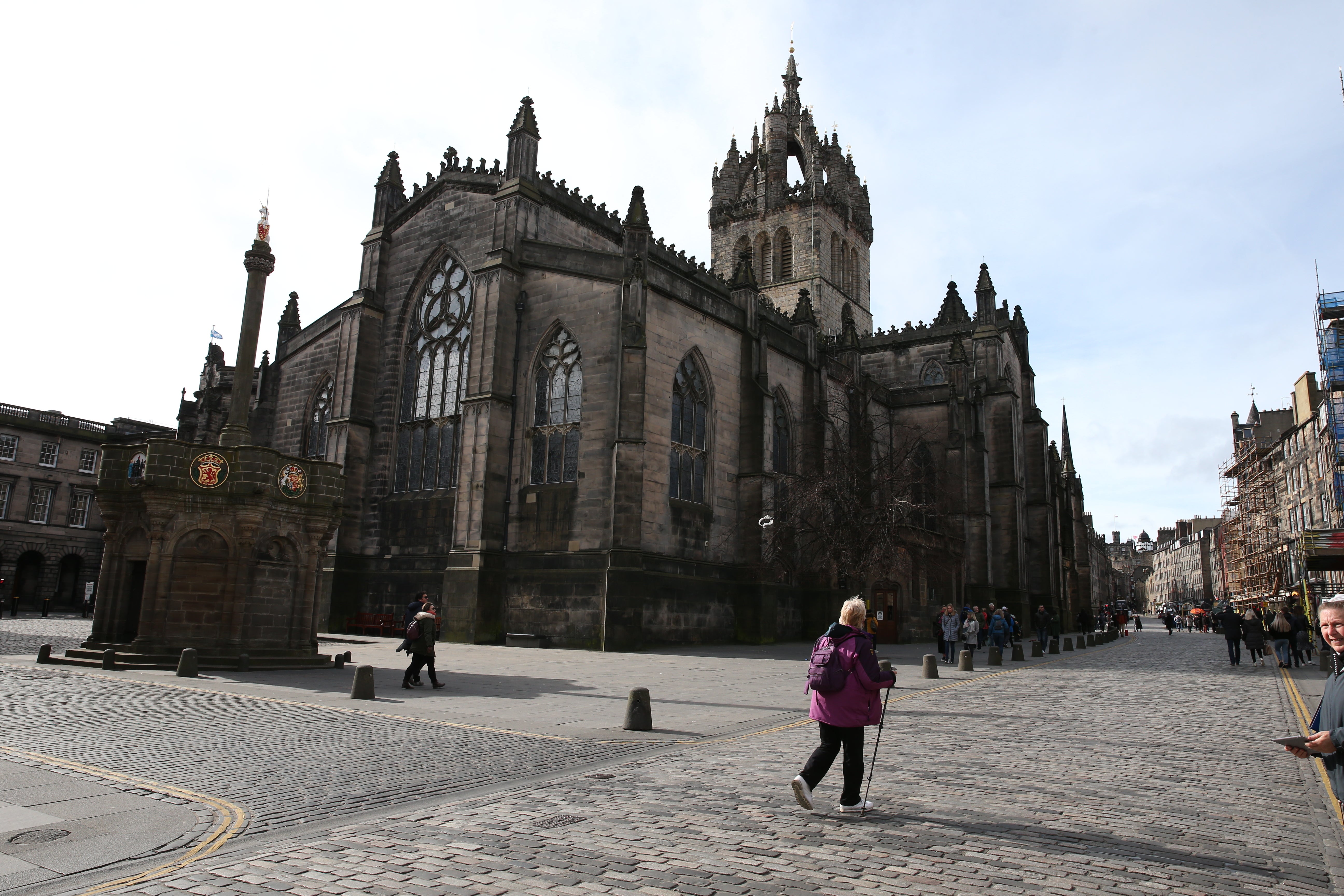 The Queen’s coffin has been lying in state at St Giles’ Cathedral in Edinburgh. (Andrew Milligan/PA)