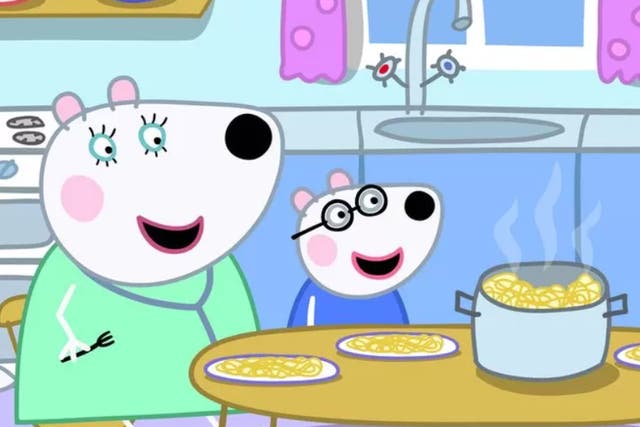 <p>A still from ‘Peppa Pig’ featuring Penny and one of her mothers</p>