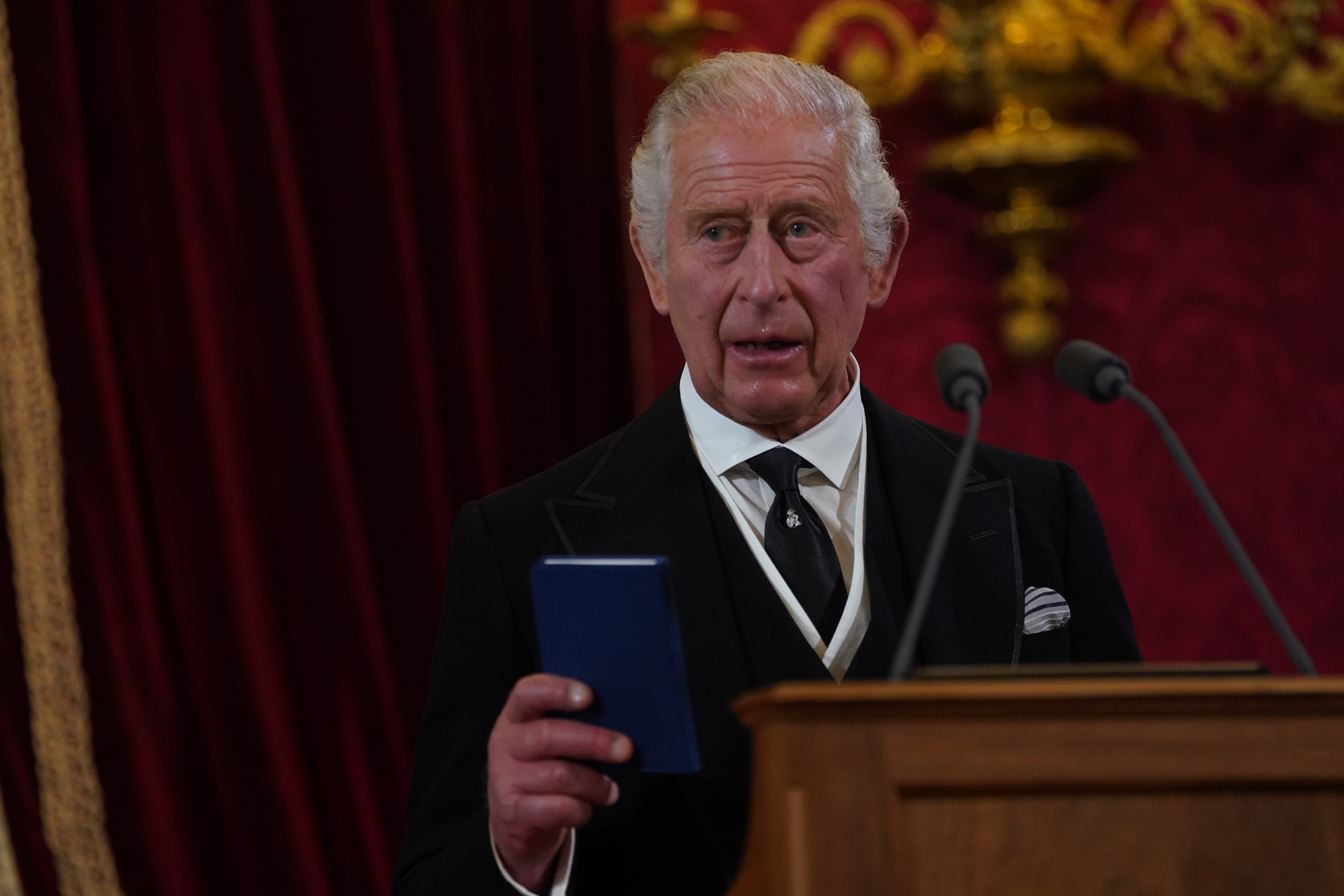 The King said he would ‘strive to follow the inspiring example I have been set’ (Jonathan Brady/PA)