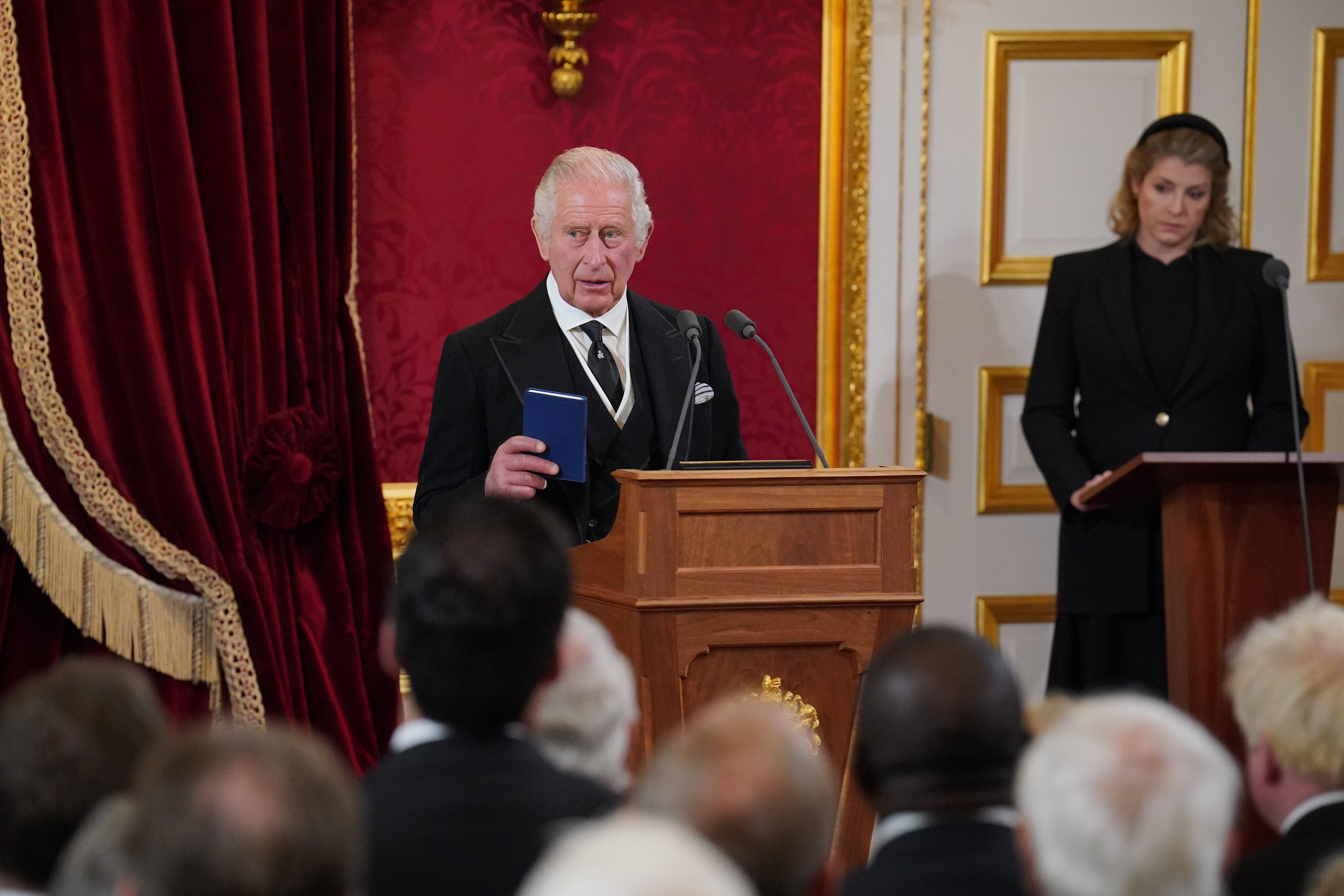 King Charles III makes his declaration during the Accession Council at St James’s Palace, London (Jonathan Brady/PA)