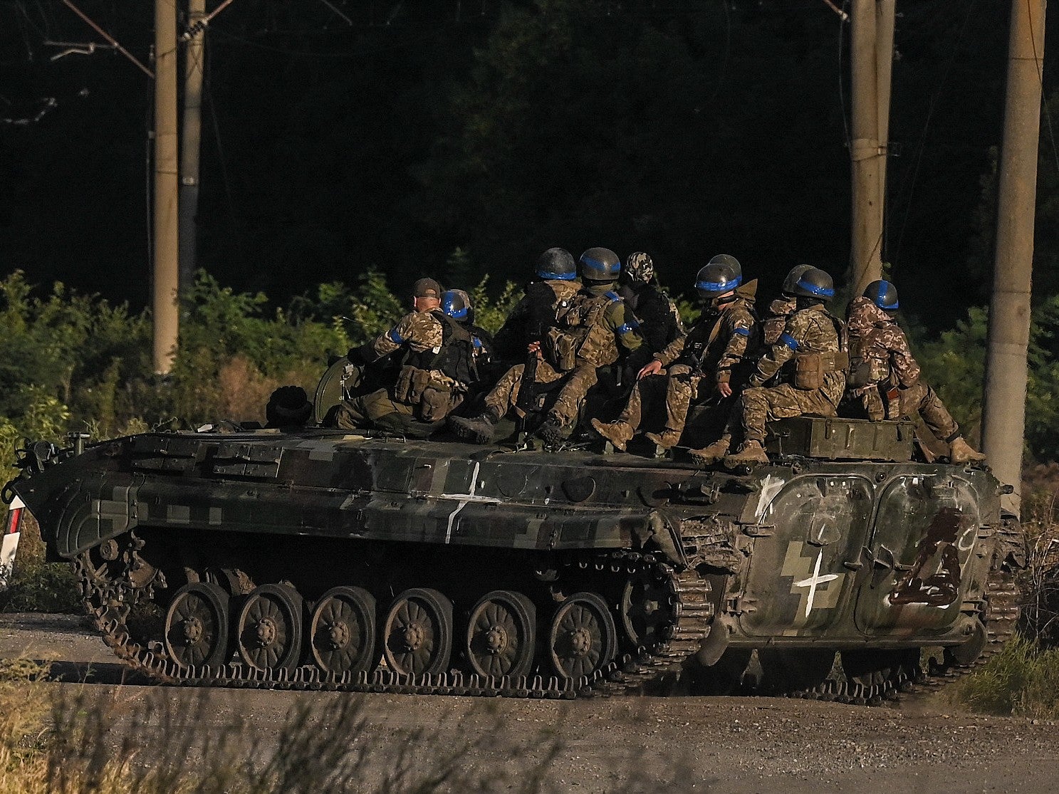 Ukrainian troops in the Kharkiv region