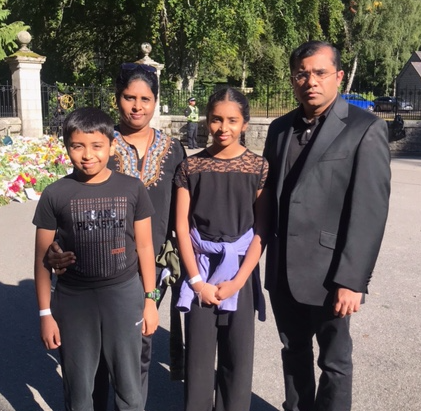 Joseph Philipose, right, with his wife Geetha and their two children Bennett and Thea