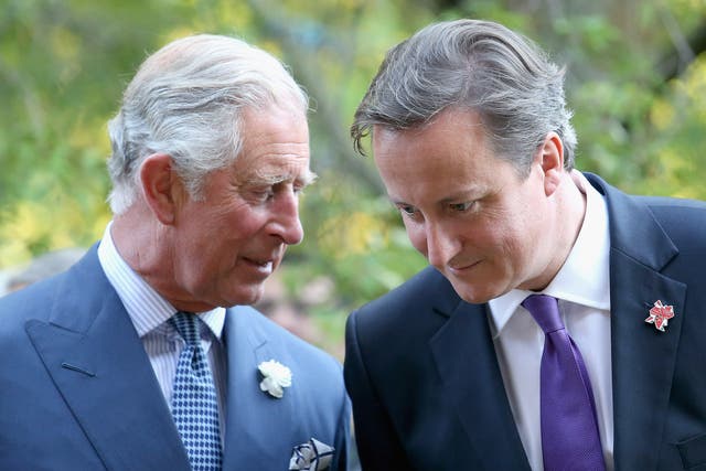 Charles and then prime minister David Cameron (Chris Jackson/PA)