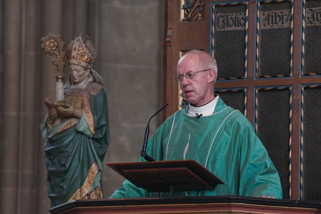 Archbishop of Canterbury, the Most Reverend Justin Welby at a special service at Canterbury Cathedral in Kent following the death of Queen Elizabeth II. Picture date: Sunday September 11, 2022.