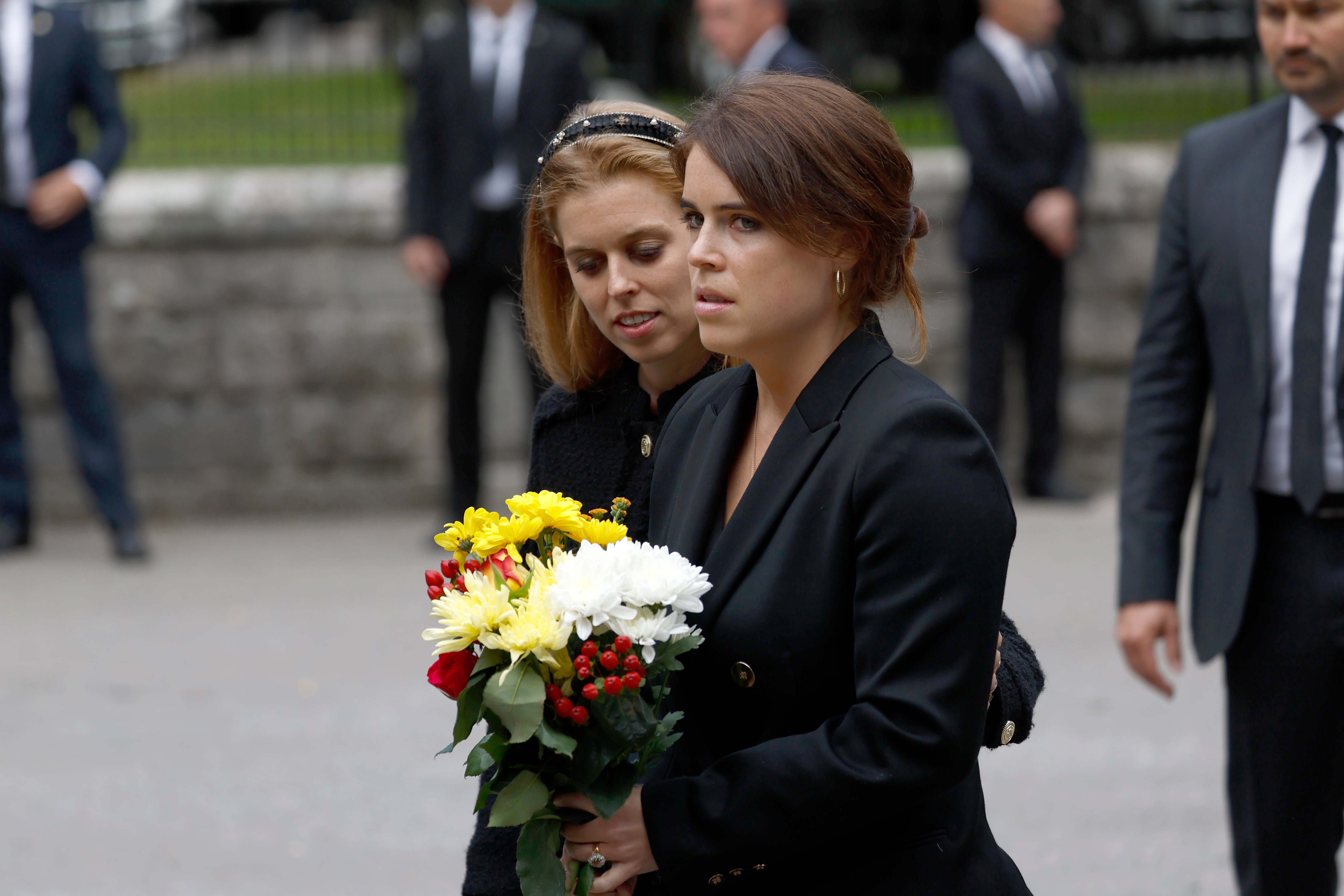 Princess Eugenie sheds tears reading Queen tributes as father