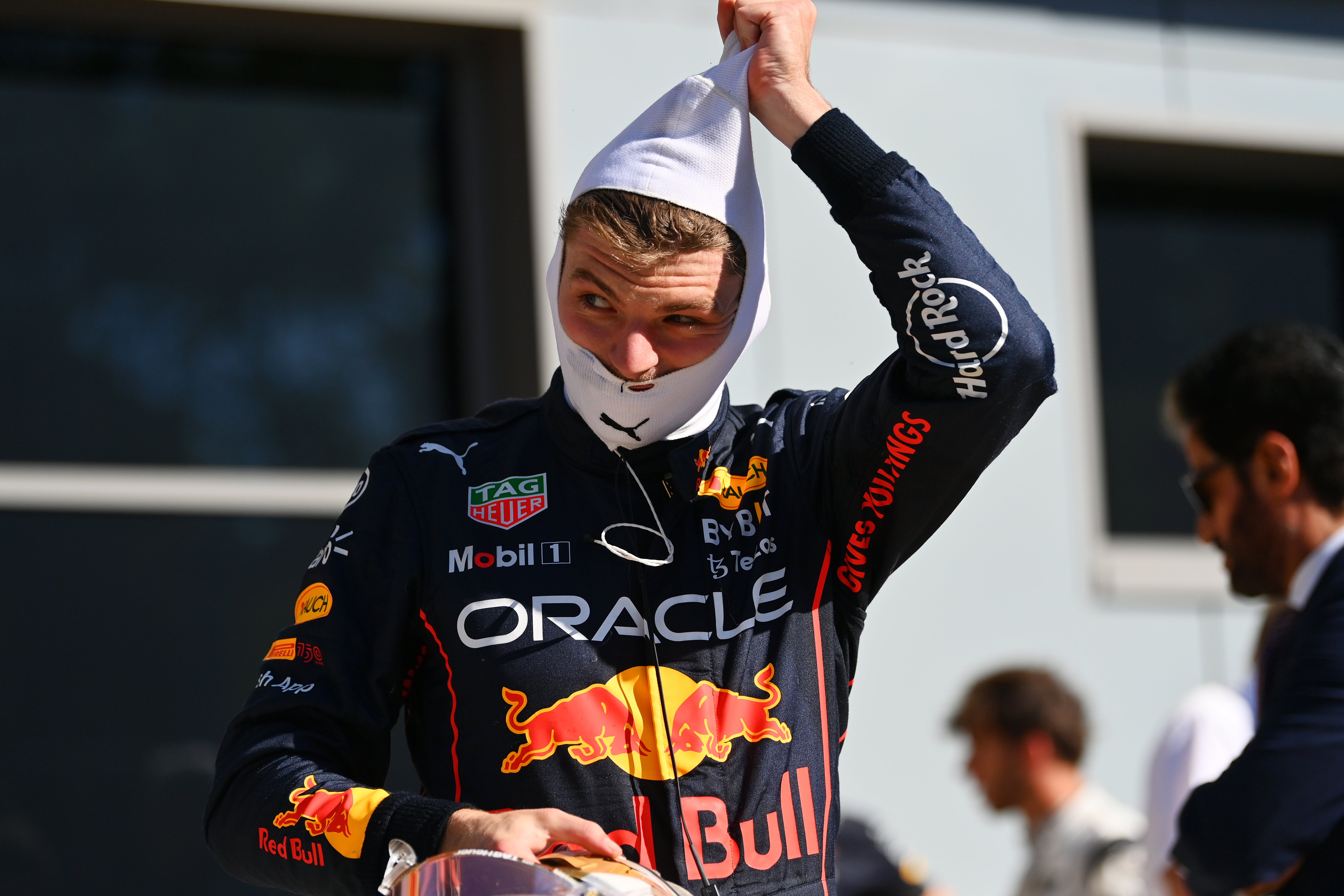 Max Verstappen, Red Bull driver, looks on after victory