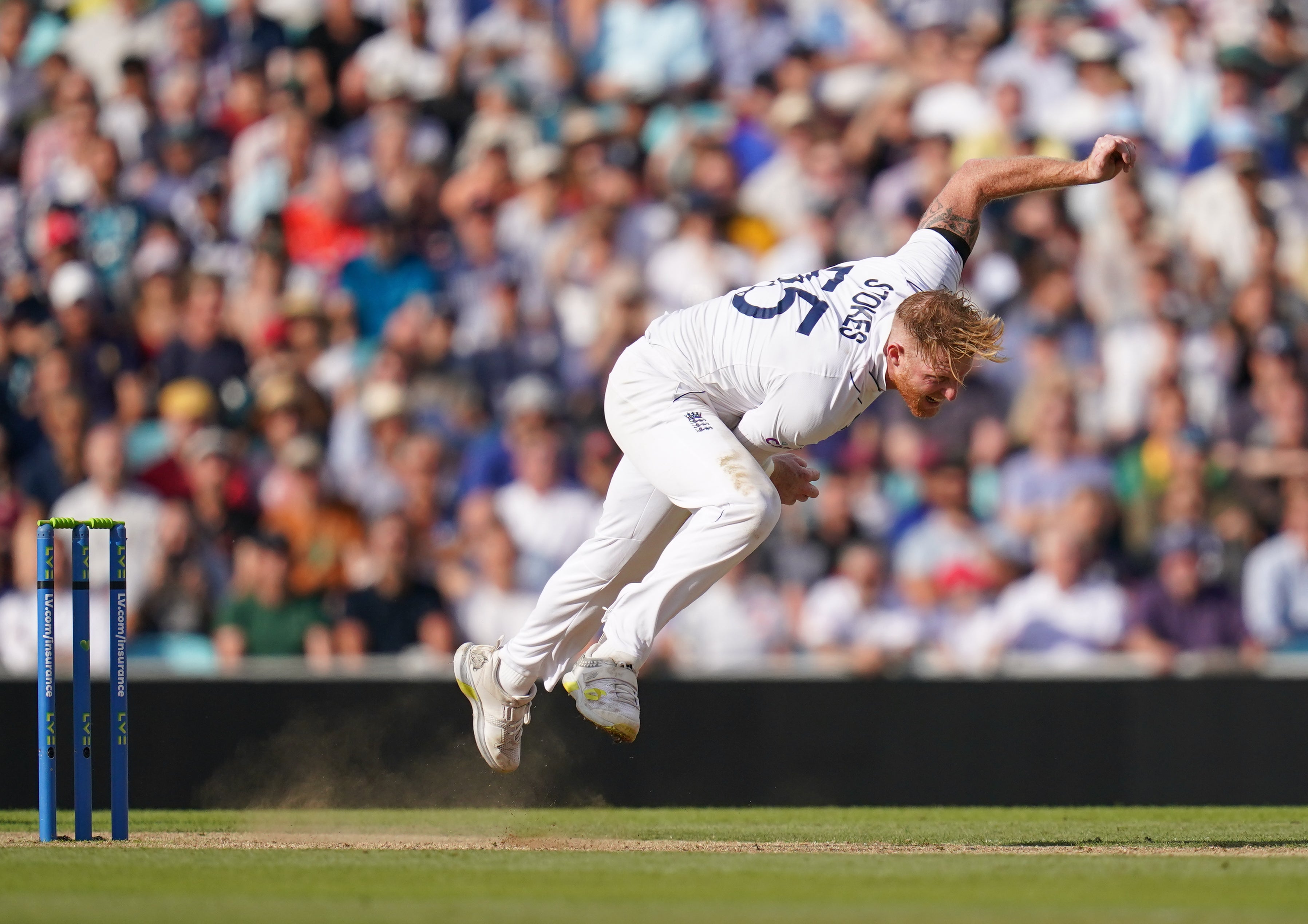 England captain Ben Stokes takes the fight to South Africa at the Kia Oval (John Walton/PA Images).