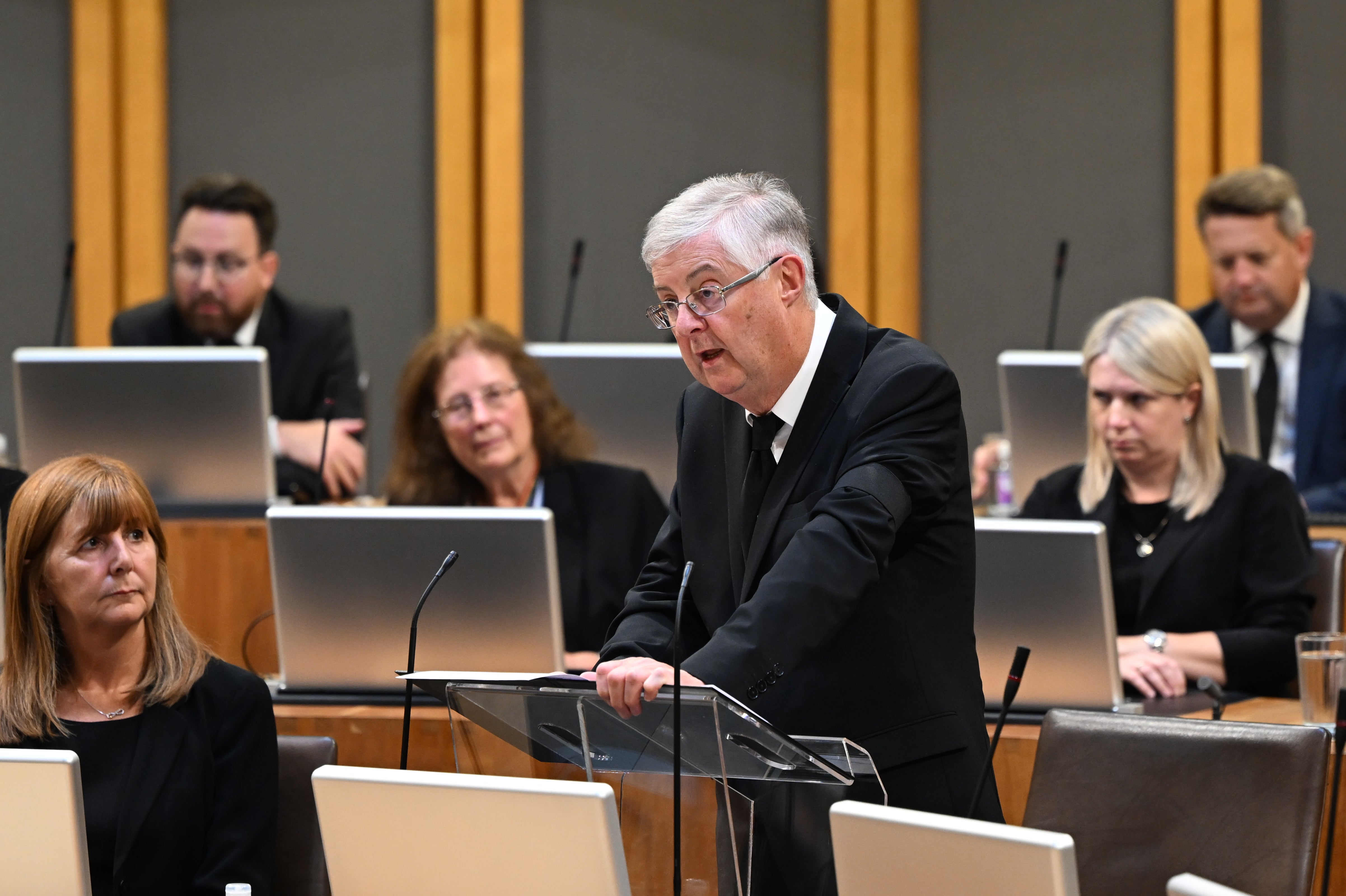 First Minister of Wales Mark Drakeford speaking as the Senedd is recalled (Matthew Horwood/The Welsh Parliament)