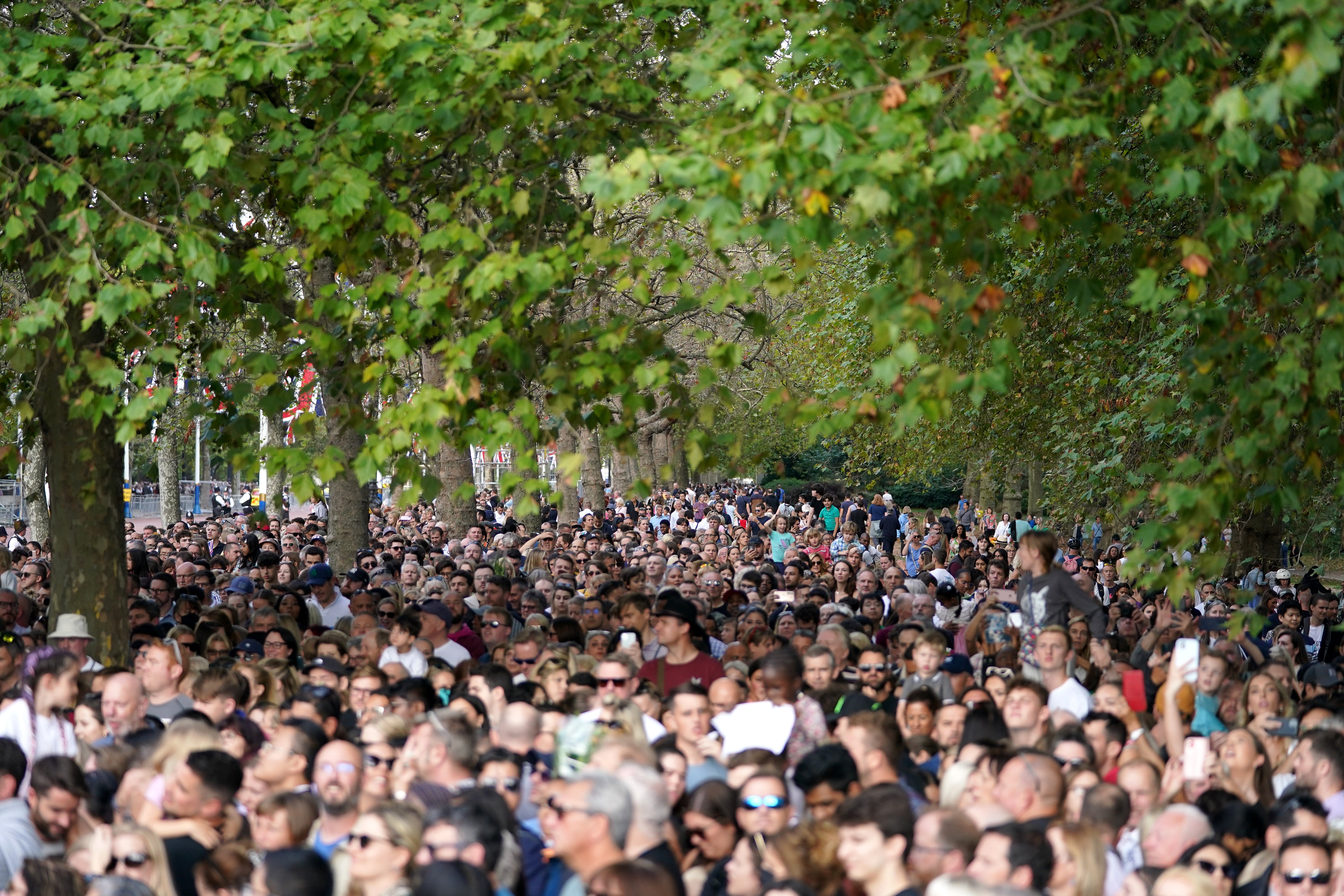 There were two hour long queues just to get to Buckingham Palace on Sunday