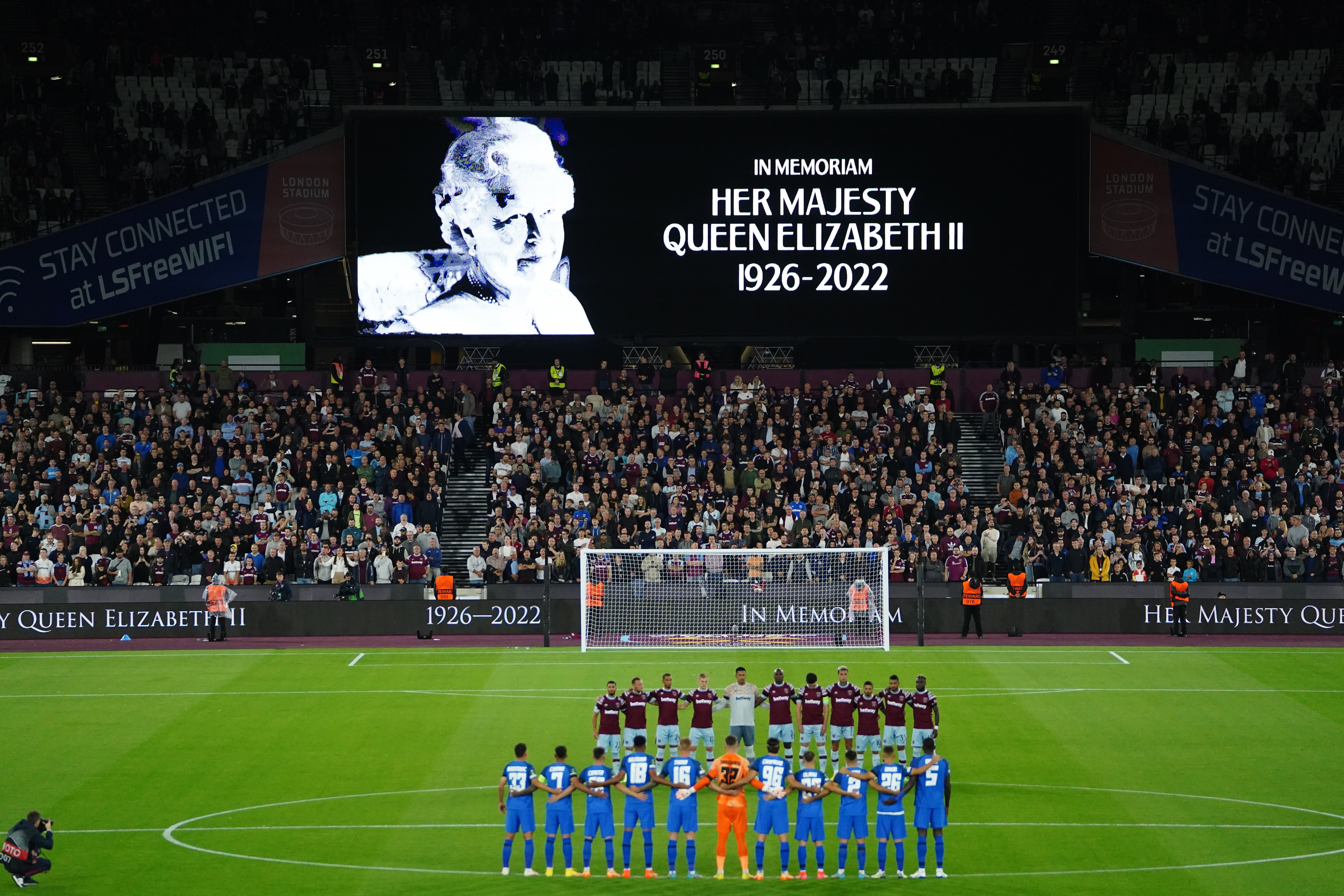 Fans at the London Stadium on Thursday for the European tie between West Ham and FCSB were able to pay tribute