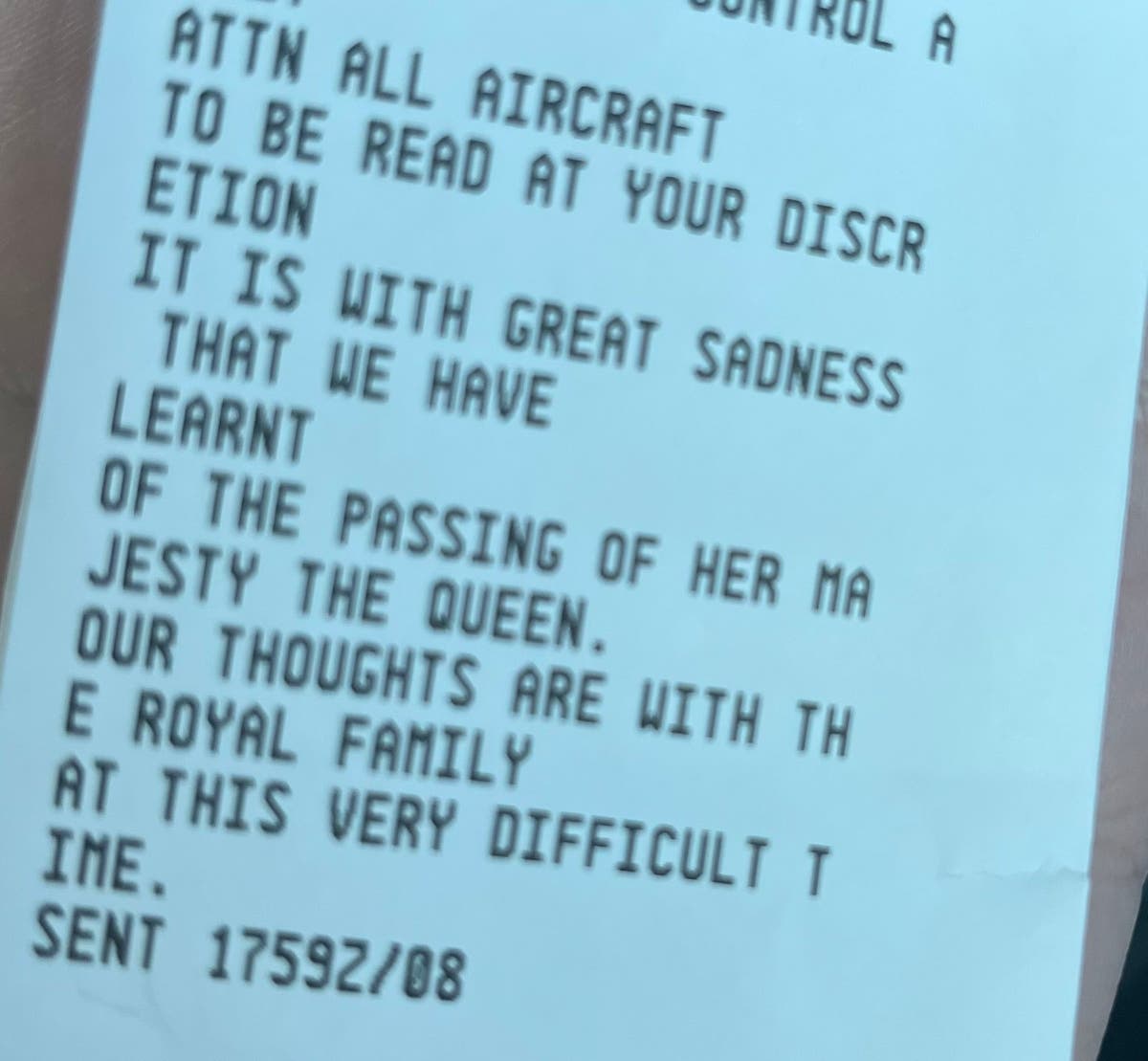 This is how pilots were told mid-flight that the Queen had died