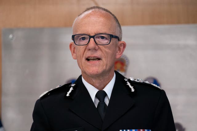 <p>Sir Mark Rowley takes the oath at New Scotland Yard in central London, where he starts his first day as Metropolitan Police Commissioner on 12 September  </p>