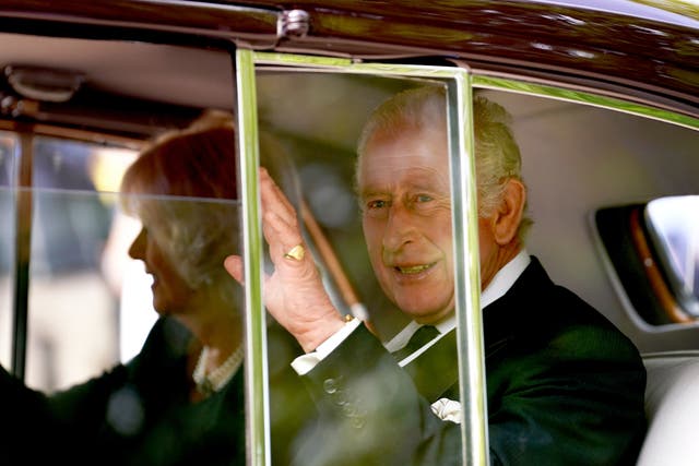 King Charles III and the Queen Consort leave Clarence House for Westminster Hall (Gareth Fuller/PA)