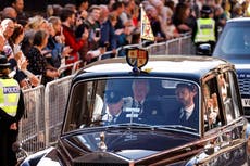 Queen death – live: King Charles in Edinburgh for royal coffin procession