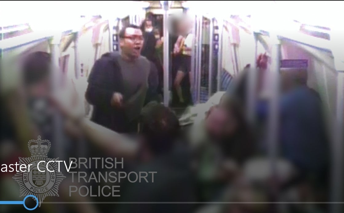 Ricky Morgan was caught on CCTV during the violent Tube attack