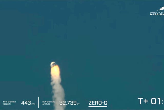 <p>Blue Origin rocket explodes shortly after liftoff on Monday</p>