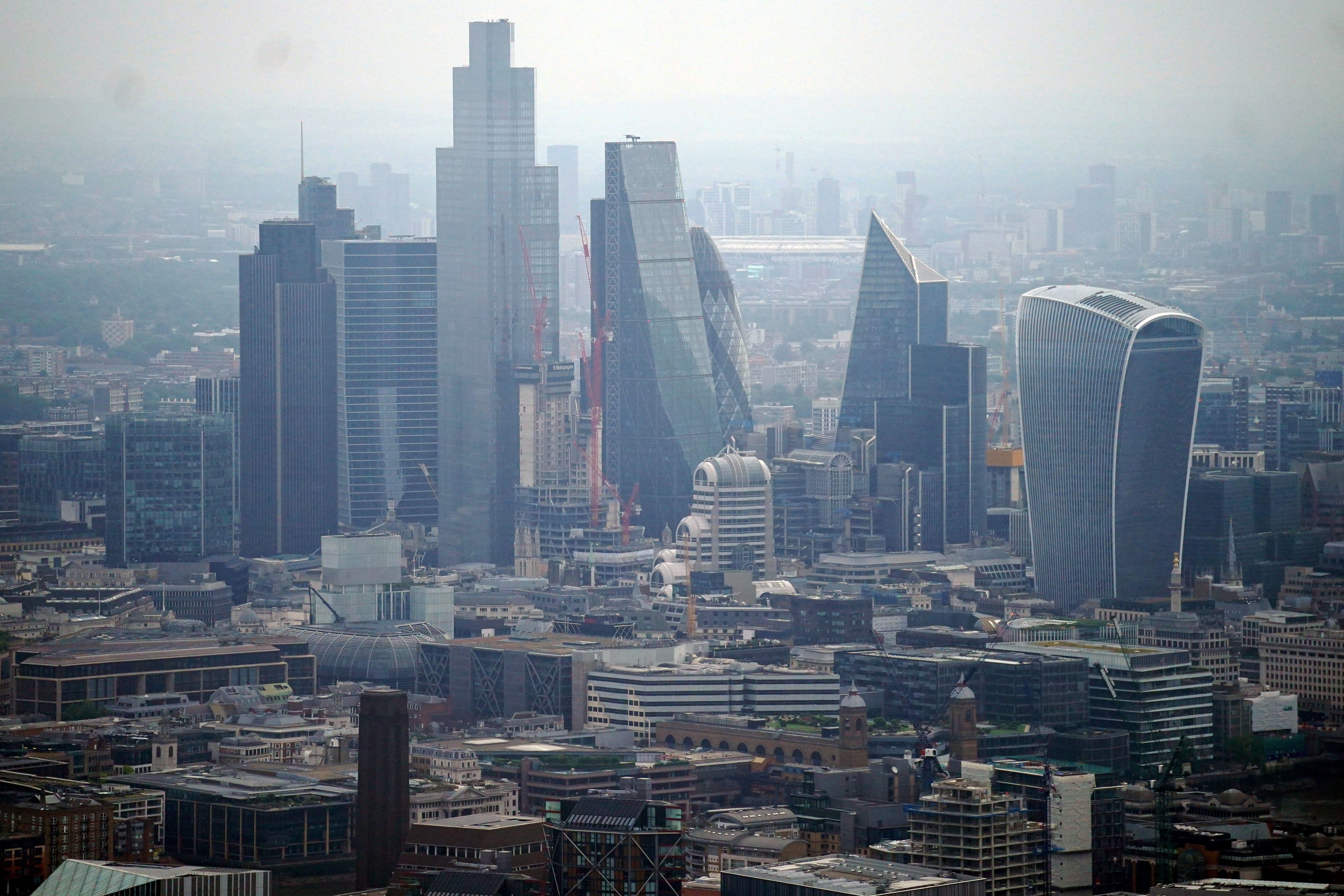 City of London as stocks moved higher on Monday (Victoria Jones/PA)