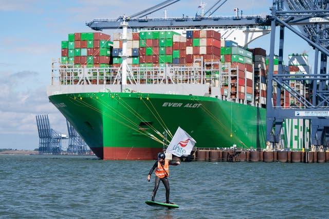 Felixstowe port receives notice of second strike in dispute over pay (Joe Giddens/ PA)