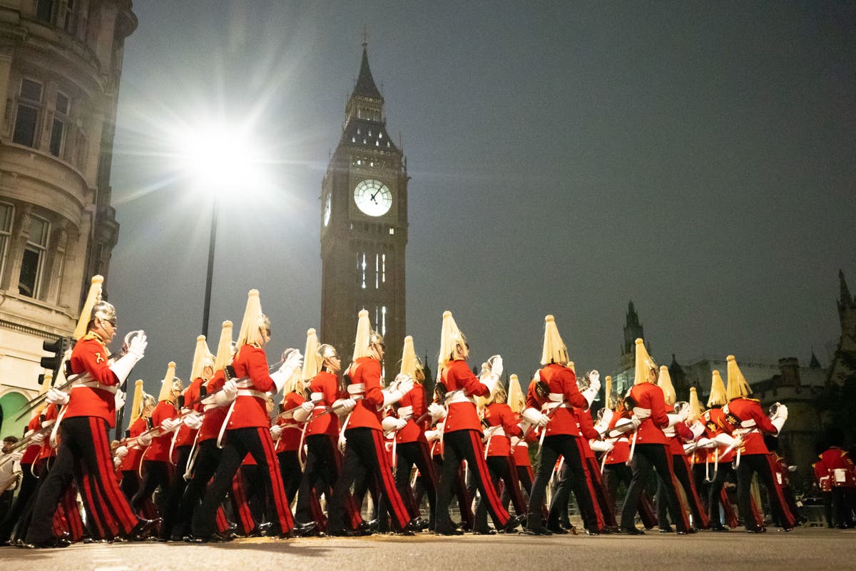 Troops stage early-morning rehearsal for Queen’s coffin procession in London