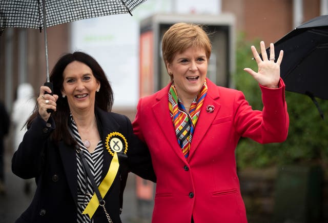 Margaret Ferrier (left), seen here with Scottish First Minister Nicola Sturgeon (Jane Barlow/PA)