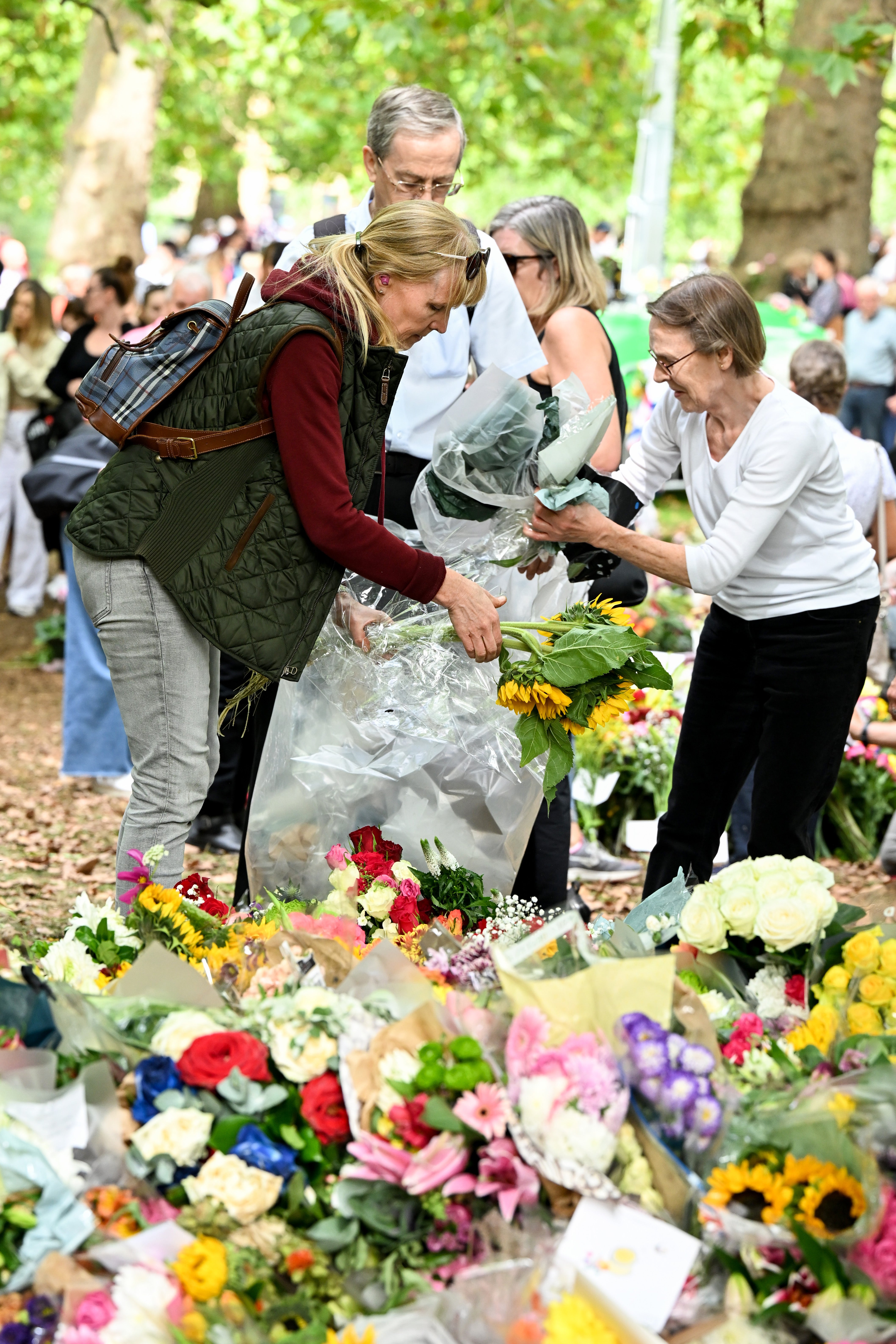 Royal Parks have requested that people bring their flowers unwrapped to help them to eventually be composted.