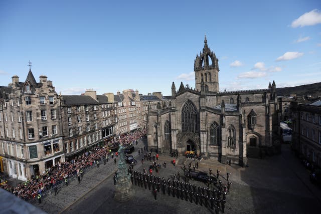 The Queen will lie in rest at Edinburgh’s St Giles’ Cathedral until Tuesday afternoon (Russell Cheyne/PA)