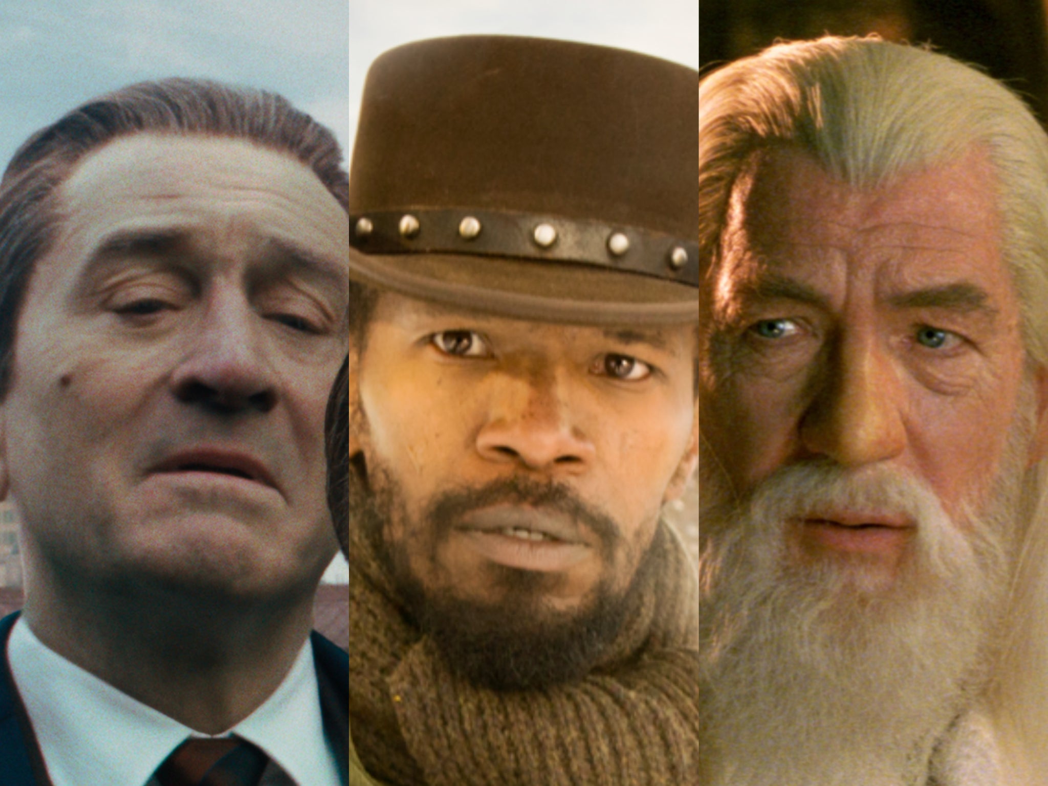 Robert De Niro in ‘The Irishman’, Jamie Foxx in ‘Django Unchained’ and Ian McKellen in ‘Lord of the Rings’