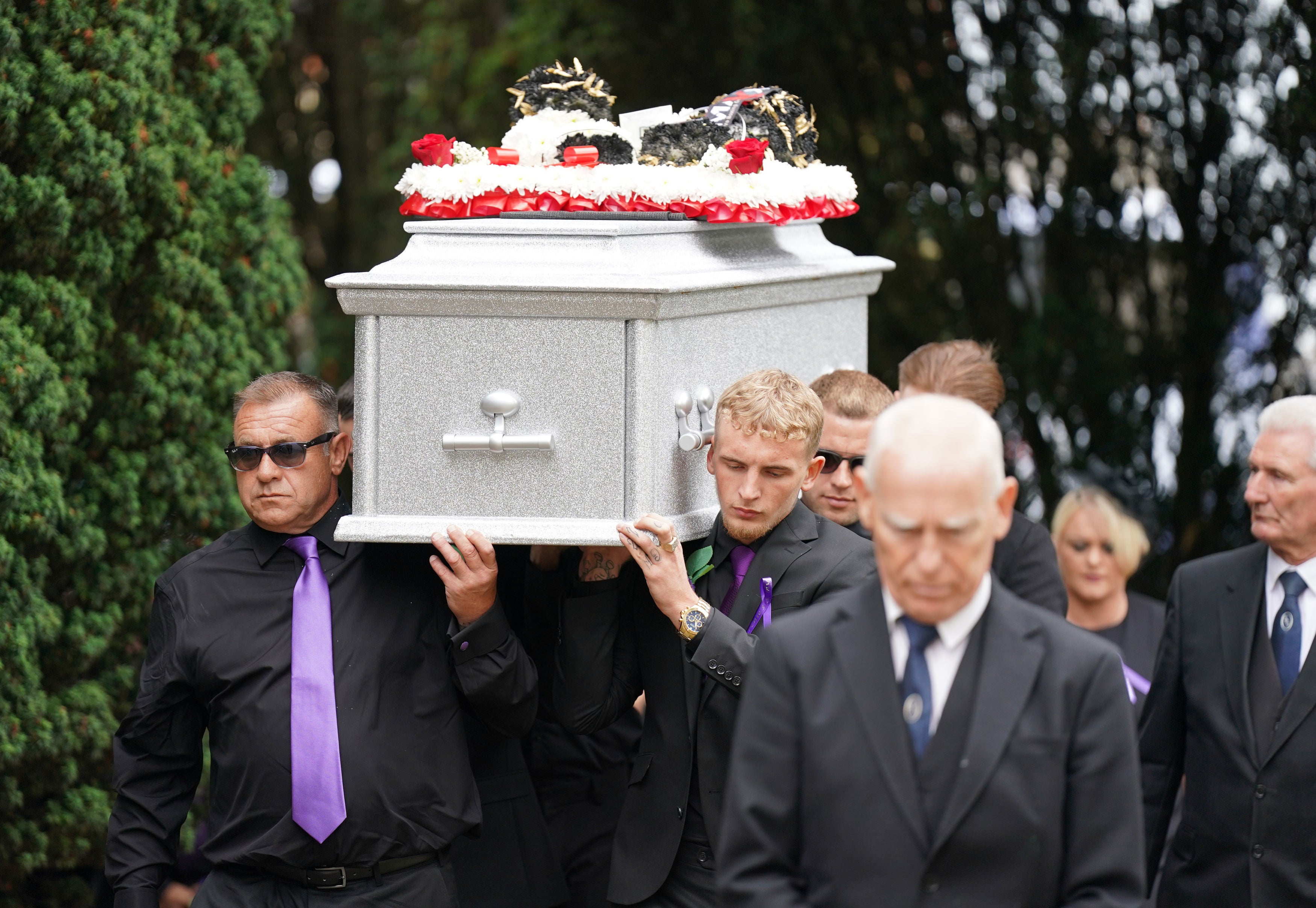 Archie’s coffin is brought into St Mary's Church, Prittlewell, Southend-on-Sea, Essex, ahead of his funeral