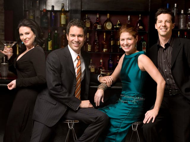 <p>The cast of ‘Will & Grace’ with the titular characters played by Eric McCormack and Debra Messing at the centre</p>