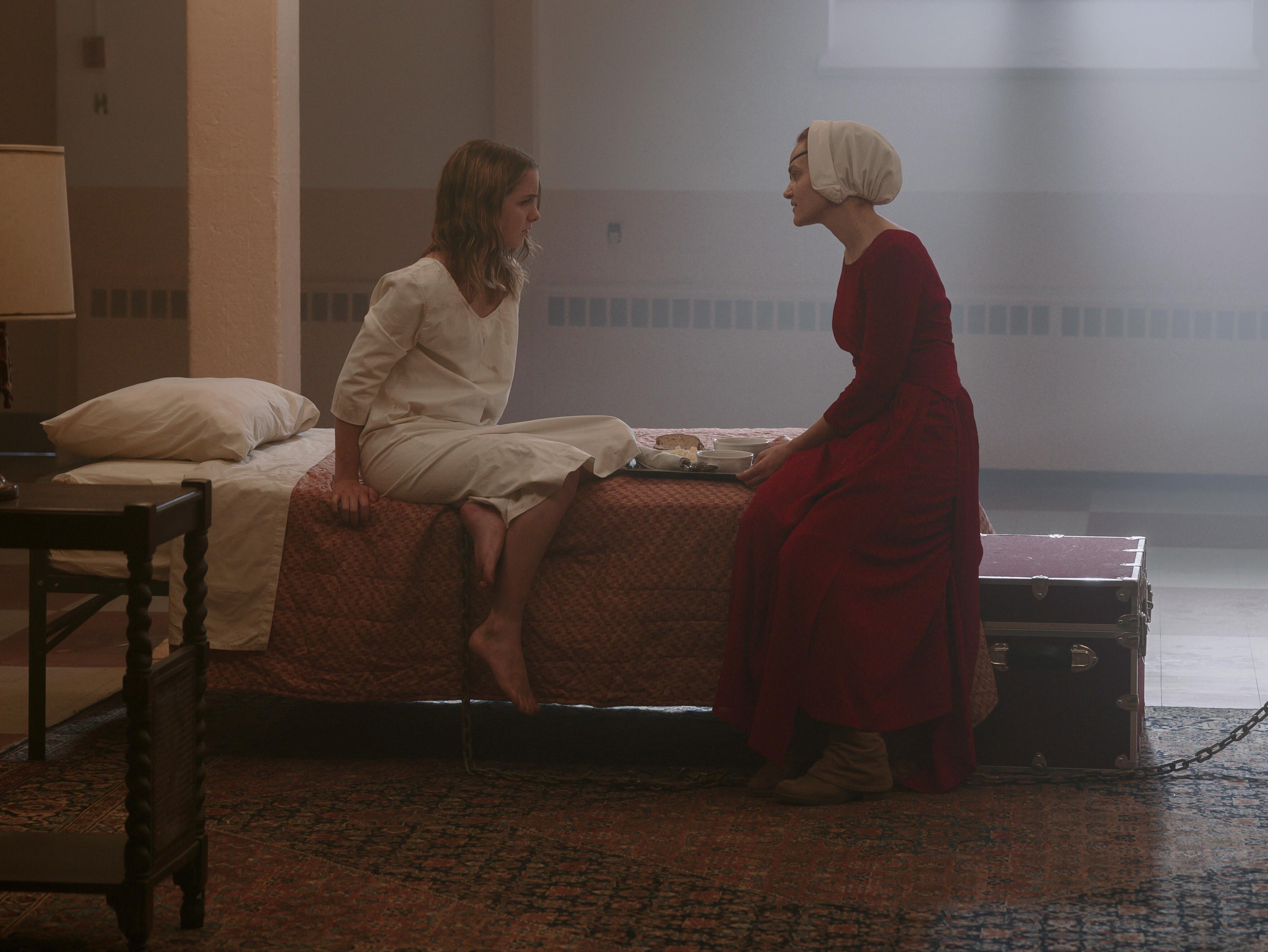 McKenna Grace and Madeline Brewer in ‘The Handmaid’s Tale’