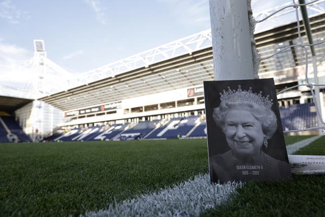 The Queen features on the official matchday programme for Preston’s game with Burnley (Richard Sellers/PA).
