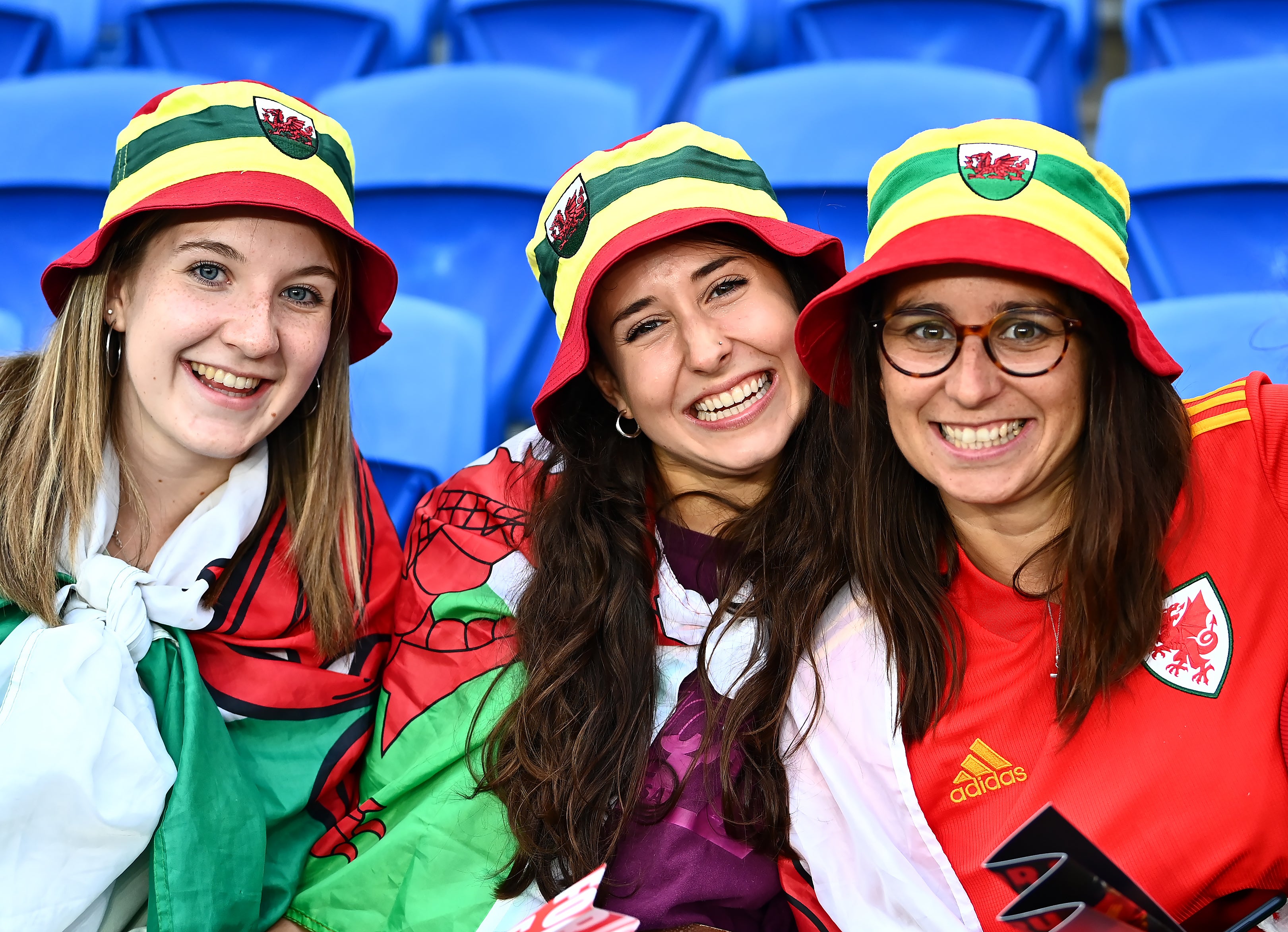 Wales football fans wear their bucket hats with pride (Simon Galloway/PA)