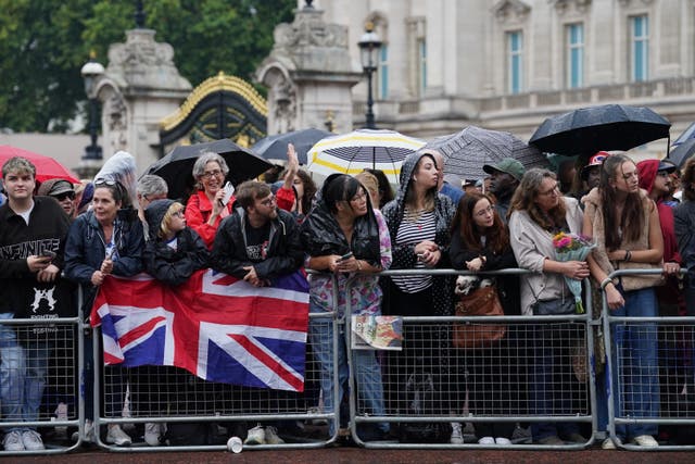 Mourners lining the streets of London to see the Queen’s coffin are facing the strong possibility of heavy rain on Wednesday morning (Gareth Fuller/PA)
