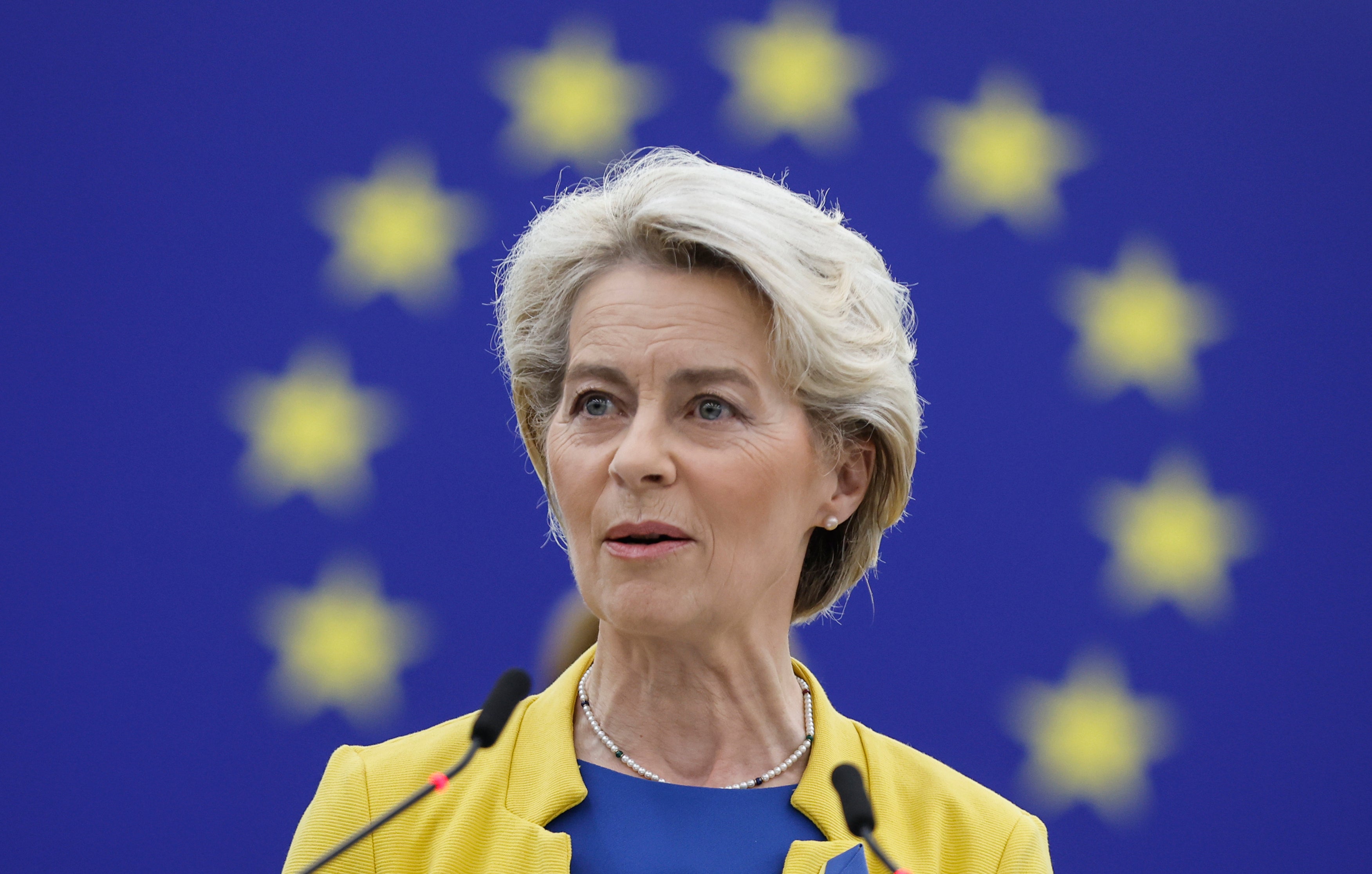 European Commission President Ursula von der Leyen said the Queen always ‘found the right words’ (Jean-Francois Badias/AP)