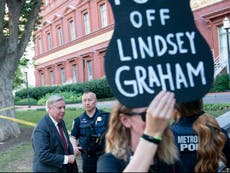 Lindsey Graham confronted at anti-abortion event by woman whose unborn child had fatal abnormality