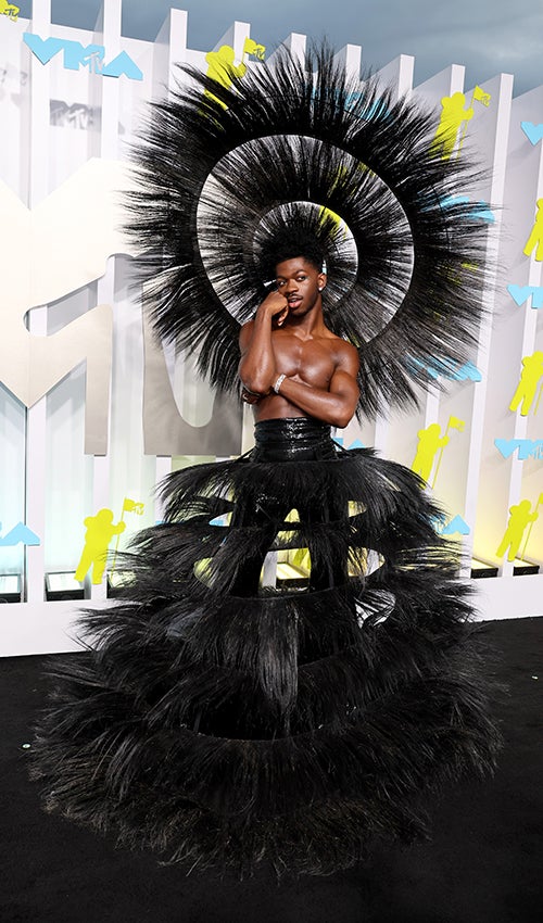 Lil Nas X sports a Harris Reed creation at the MTV VMAs in August
