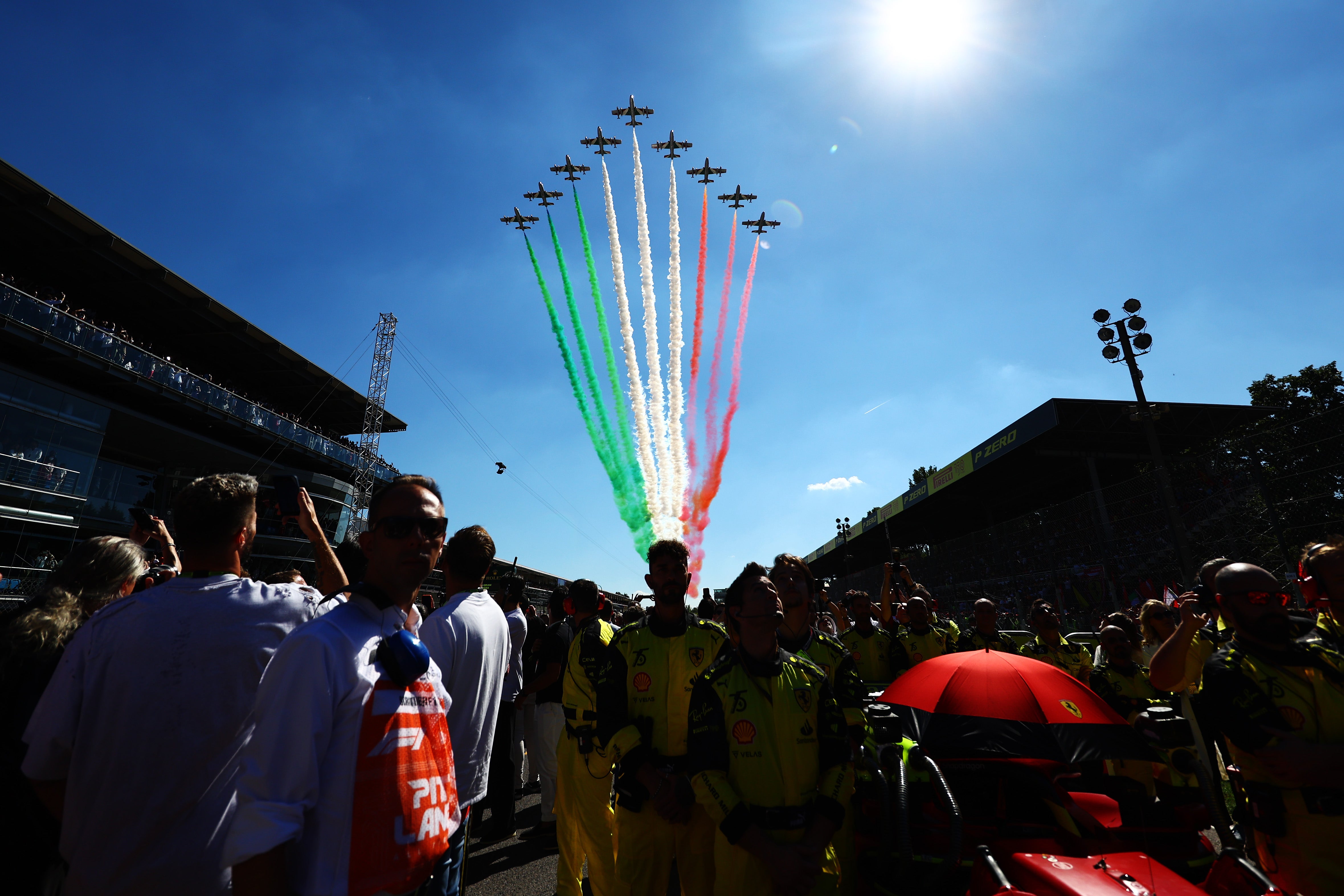 Two flybys took place prior to the Italian Grand Prix