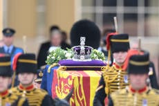 Queen funeral - latest: William and Harry join King Charles for coffin procession