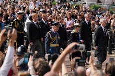 Who took part in Queen’s coffin procession from Buckingham Palace to Westminster?