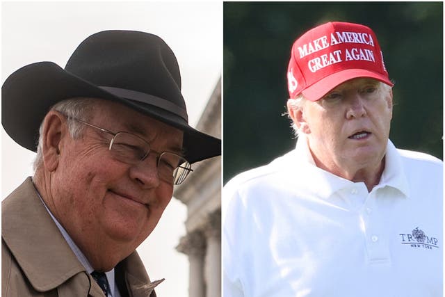 <p>Former President Donald Trump (right) posted a tribute to Ken Starr (left) on Truth Social</p>