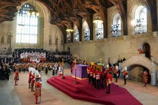 Queen funeral - latest: Late monarch’s coffin lies in state at Westminster Hall