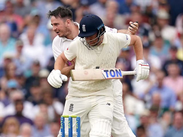 Jarvo ran across the pitch and collided with England batter Jonny Bairstow (Adam Davy/PA)