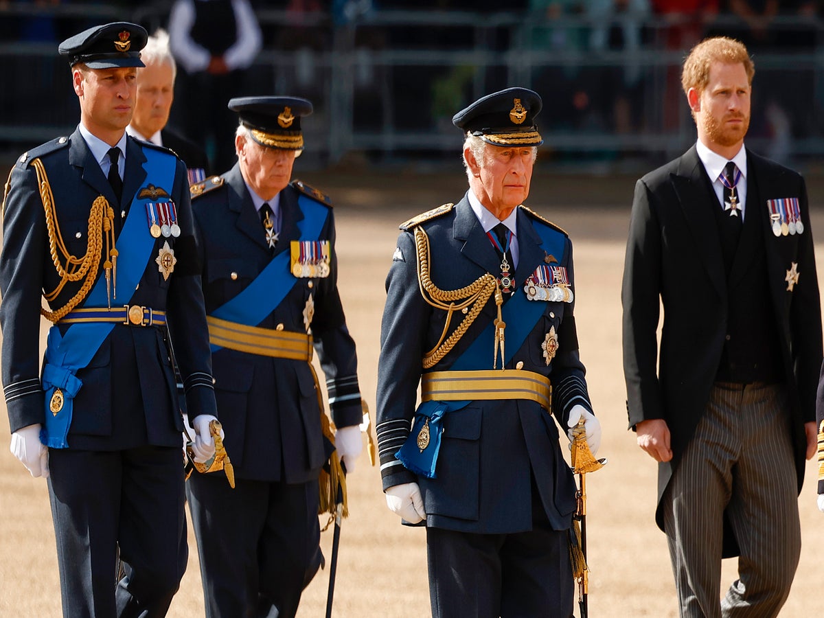 Prince Harry Wears Medals Pinned To Suit After Being Banned From Wearing  Uniform At Queen's Procession | The Independent