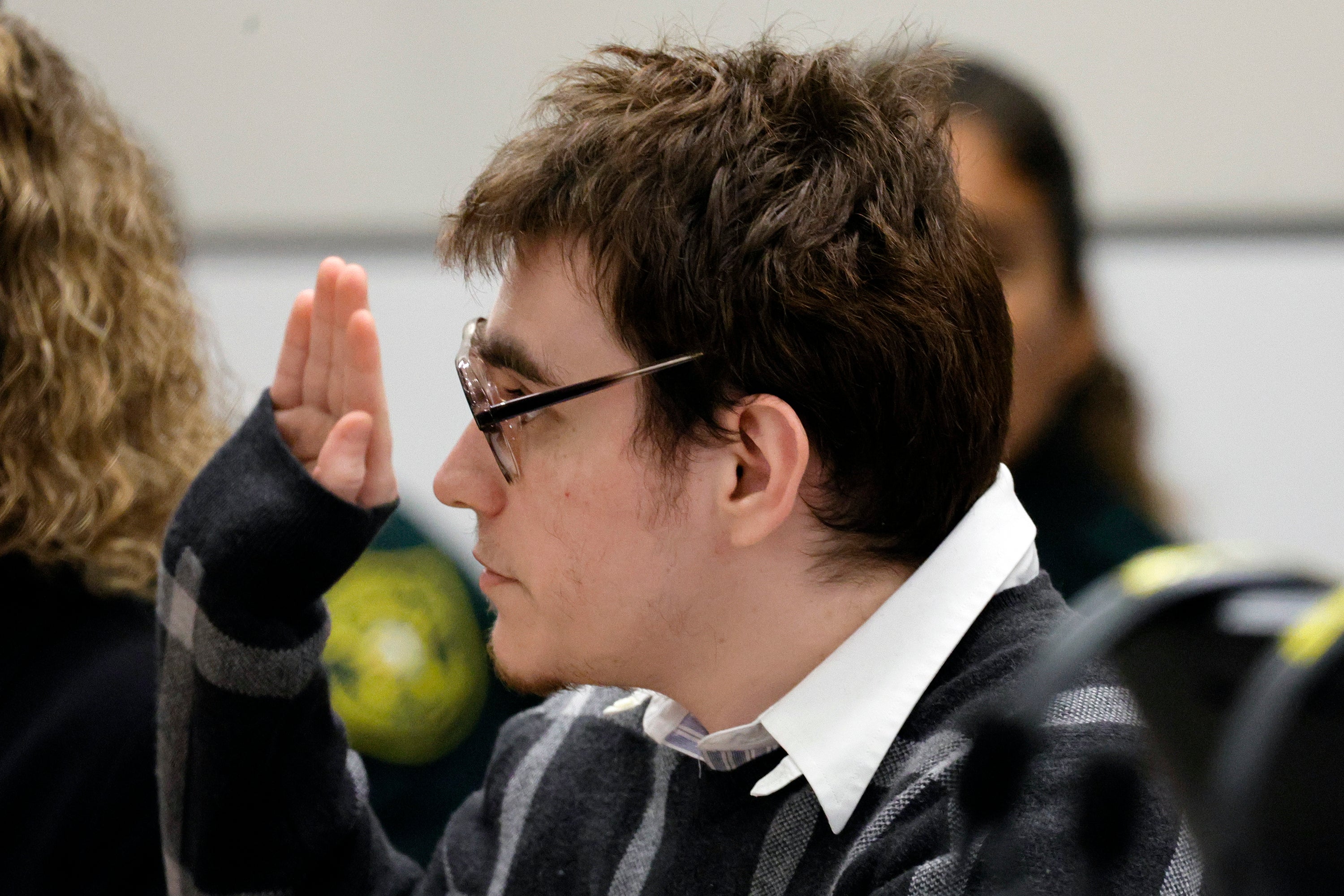 Nikolas Cruz is sworn in on 14 September 2022 – the day his defence rested his case