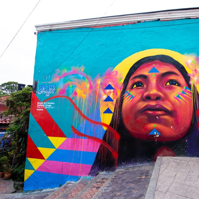 <p>A mural in La Candelaria neighbourhood, Bogota</p>