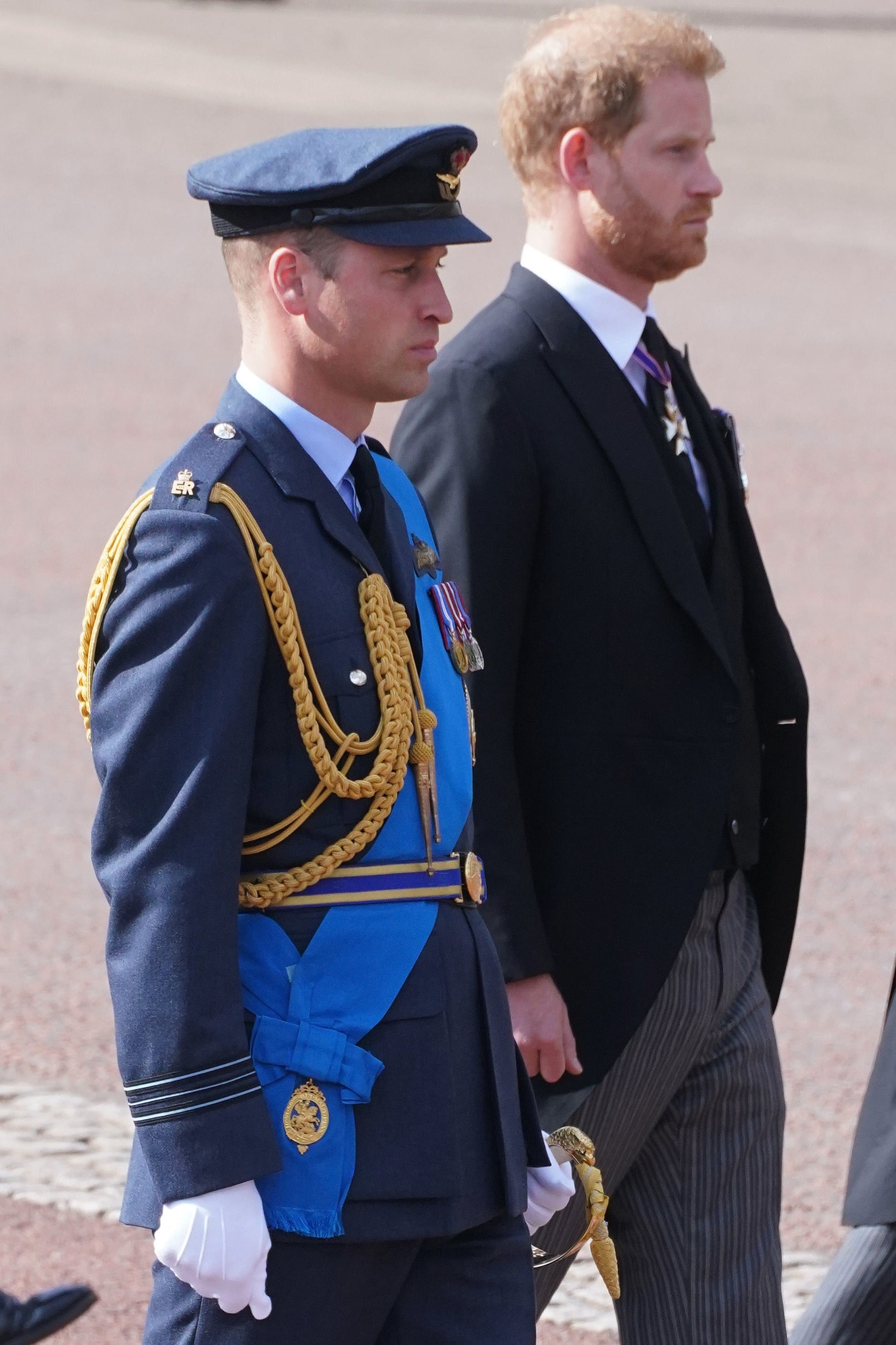 Prince of Wales and Duke of Sussex put on united front during Queen’s procession