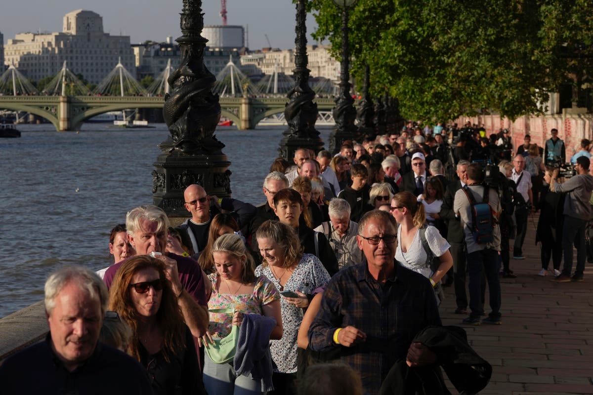 Queen lying in state: The three-mile line to see the coffin at Westminster showcases the very best of Britishness