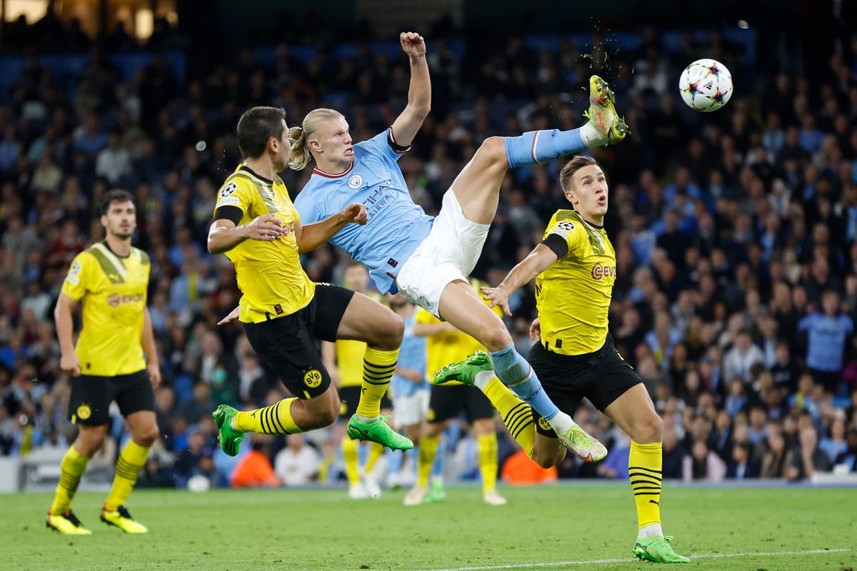 Stunning Erling Haaland goal gives Man City late win over former club Borussia Dortmund